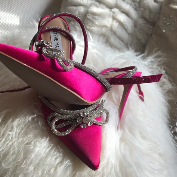 Double bow satin Fuchsia 7.5 pumps - Picture 9 of 11